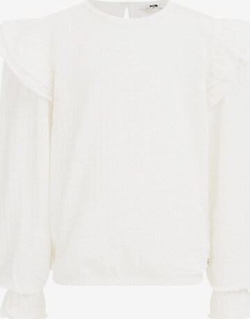 WE Fashion Тениска в бяло: отпред