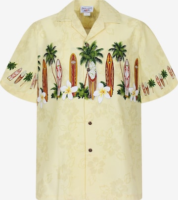 Pacific Legend Hemd 'Surfbretter' in Gelb: Vorderseite