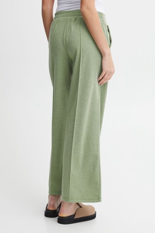 Wide leg Pantaloni con piega frontale 'Kate' di ICHI in verde