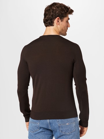 HUGO Sweater 'San Cedric' in Brown