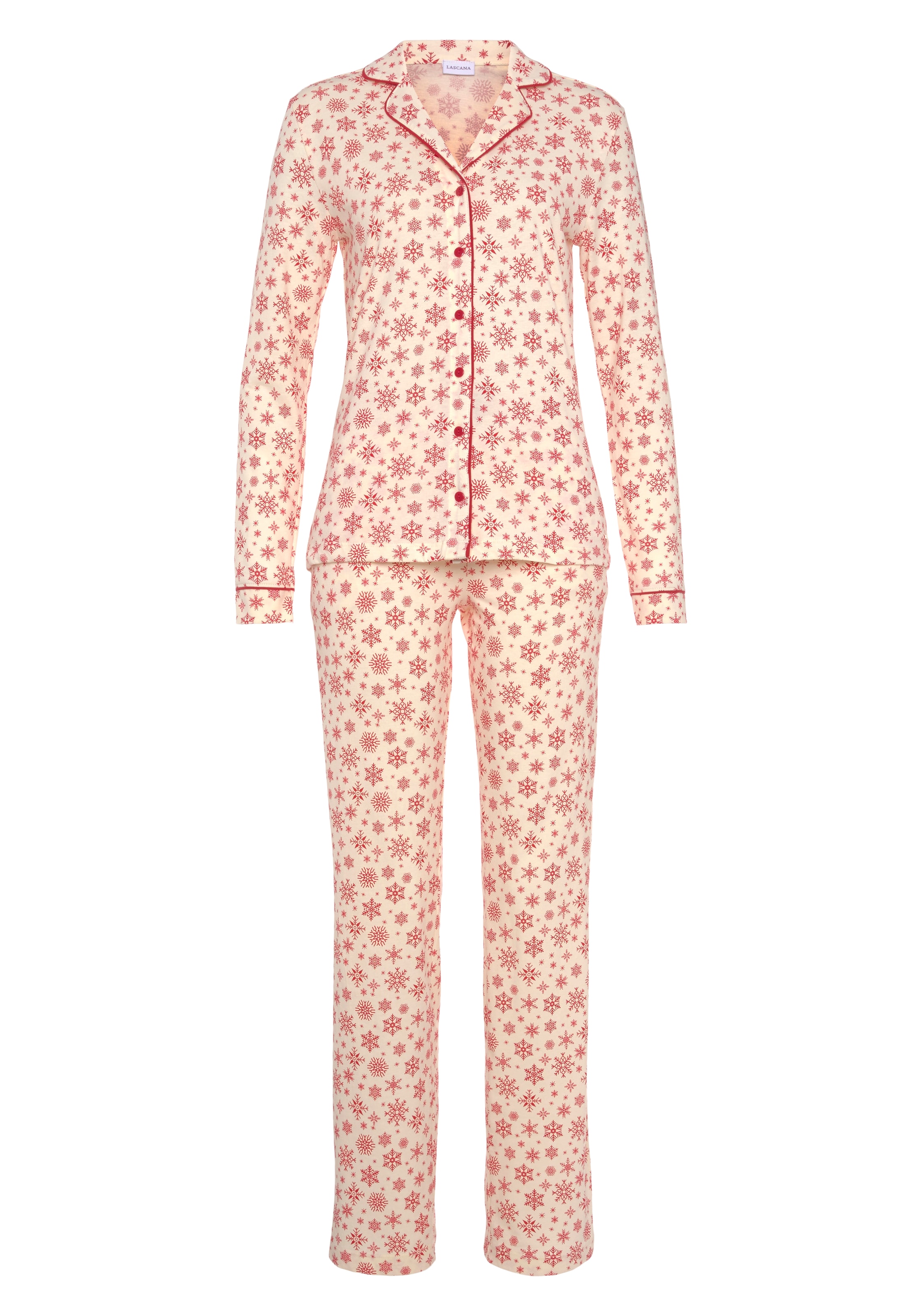 Pyjama 'Xmas' LASCANA en rose : devant