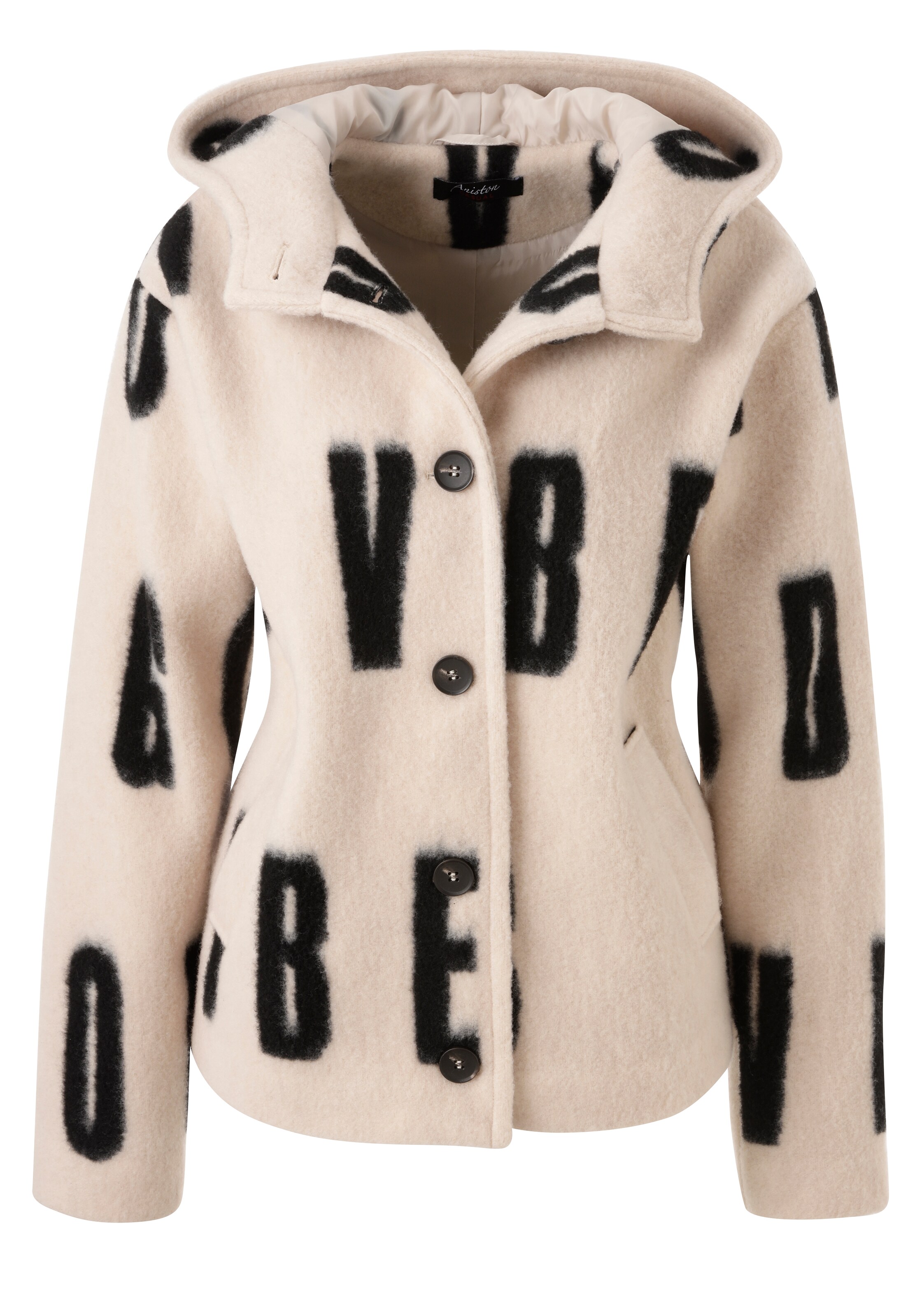 Aniston CASUAL Fleece Jacket in Beige: front