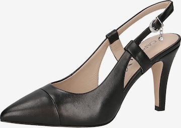 CAPRICE Slingback Pumps in Black: front