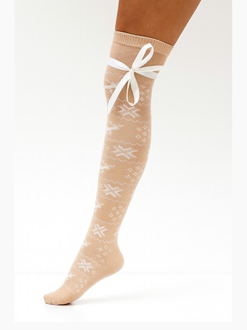 Lycille Over the Knee Socks in Beige