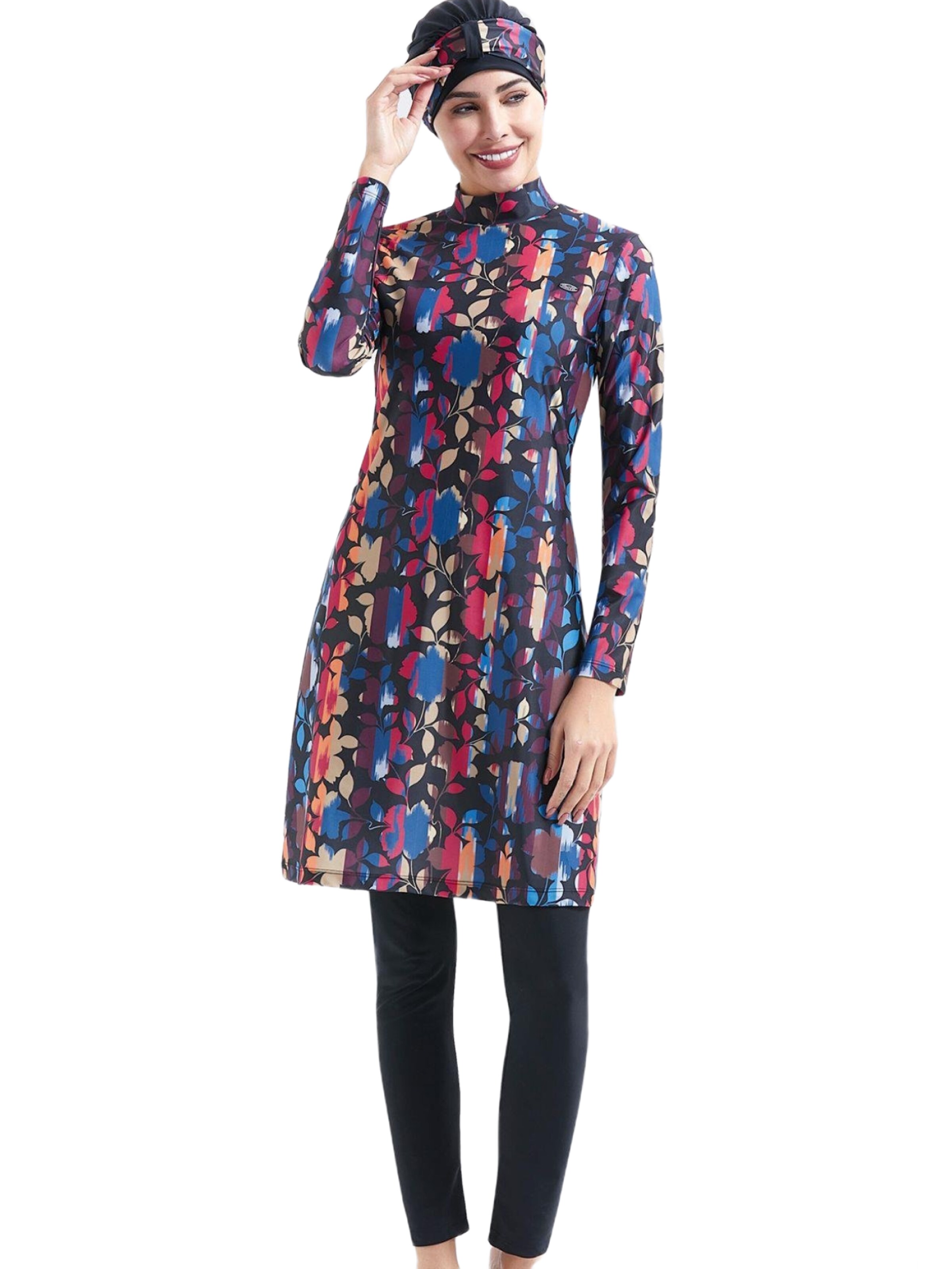 C&City High neck Swimsuit in Mixed colours: front