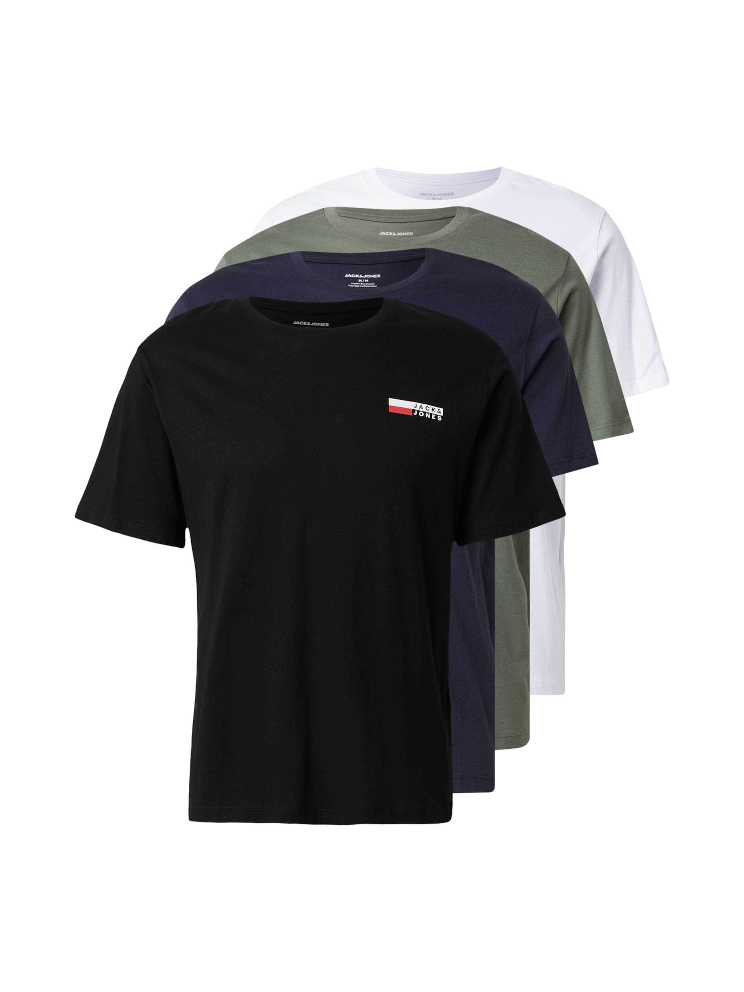 JACK & JONES Футболка в Ночной синий / Нефритовый / Черный / Белый, Обзор товара