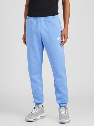 Effilé Pantalon 'Club Fleece' Nike Sportswear en bleu : devant