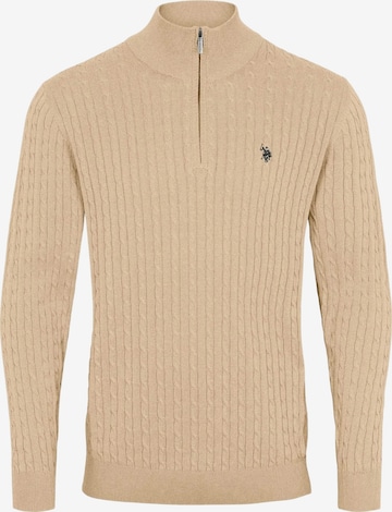 U.S. POLO ASSN. Pullover ' Amir ' in Beige: Vorderseite