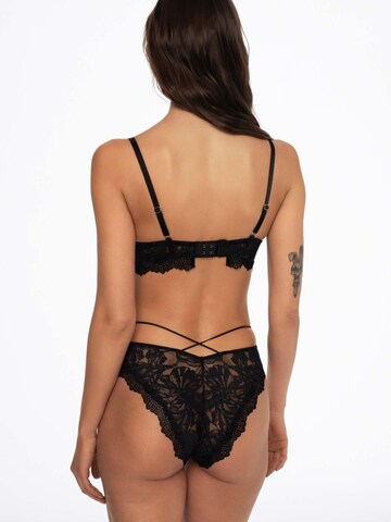 Panty 'Slip Notty, nahtlos, florale Spitze, mit Baumwollzwickel' di ESOTIQ in nero