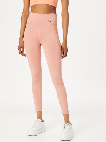 Skinny Pantaloni sportivi di PUMA in rosa: frontale