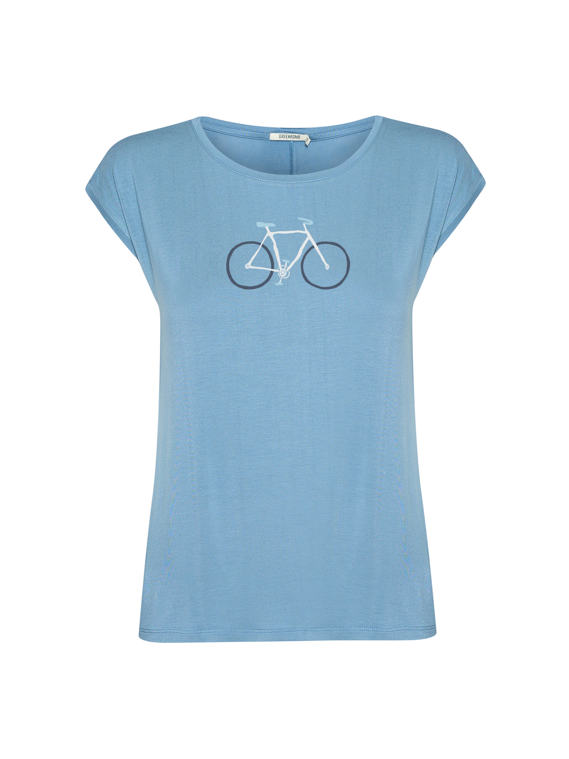 Top ' Bike Handdrawn ' di GREENBOMB in blu: frontale