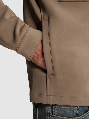 CAST IRON Tussenjas 'Sweat jacket with shirt collar and zipper closure' in Bruin