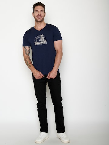 GREENBOMB Shirt 'Spice Bear Canoe' in Blauw