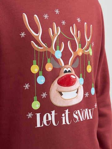 JACK & JONES Sweatshirt 'X-Mas' in Red
