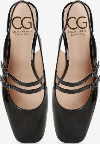 CESARE GASPARI Slingback Pumps in Black