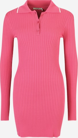 NA-KD Knitted dress in Pink: front