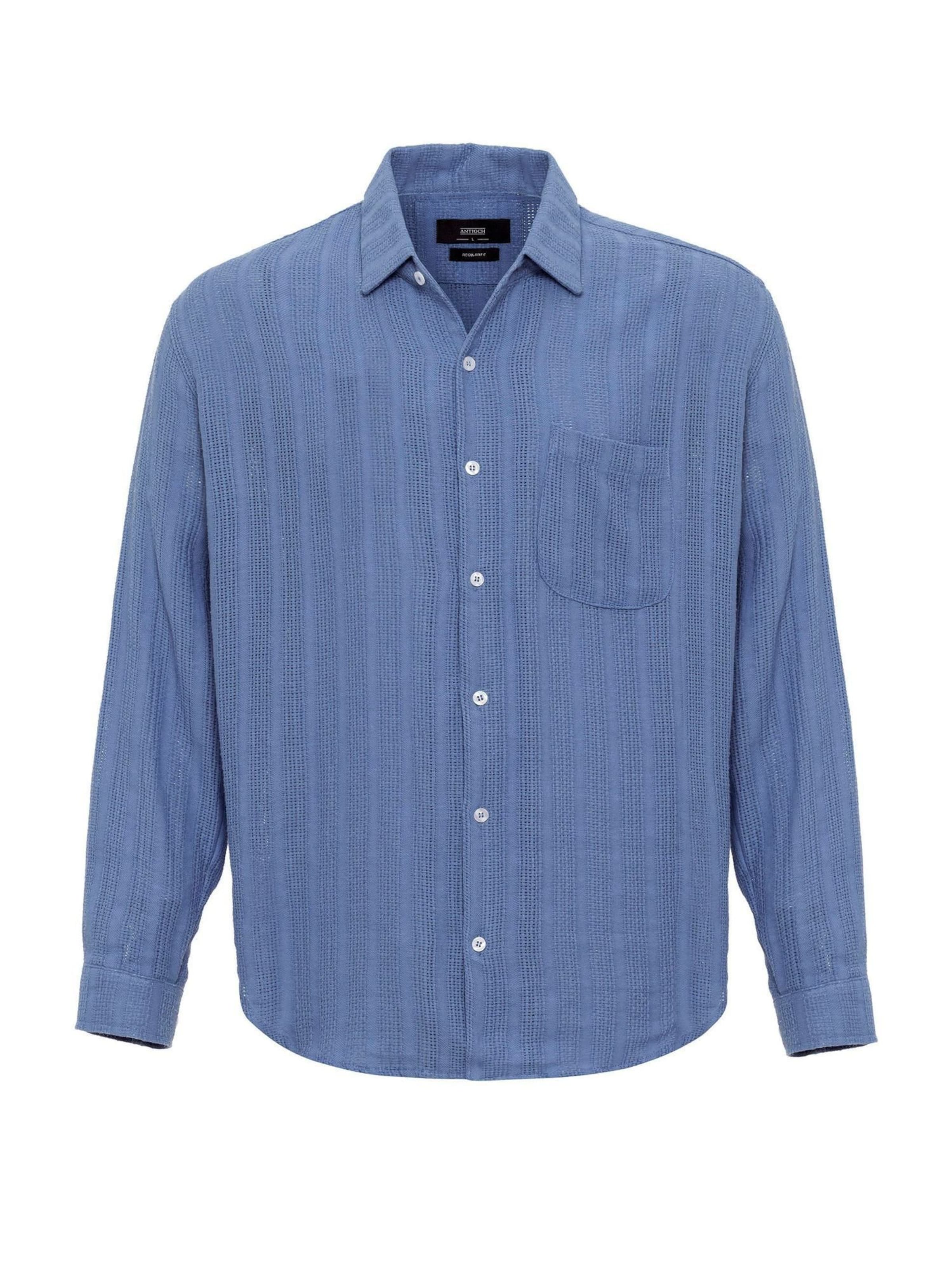 Antioch Rovný strih Košeľa - Modrá: predná strana