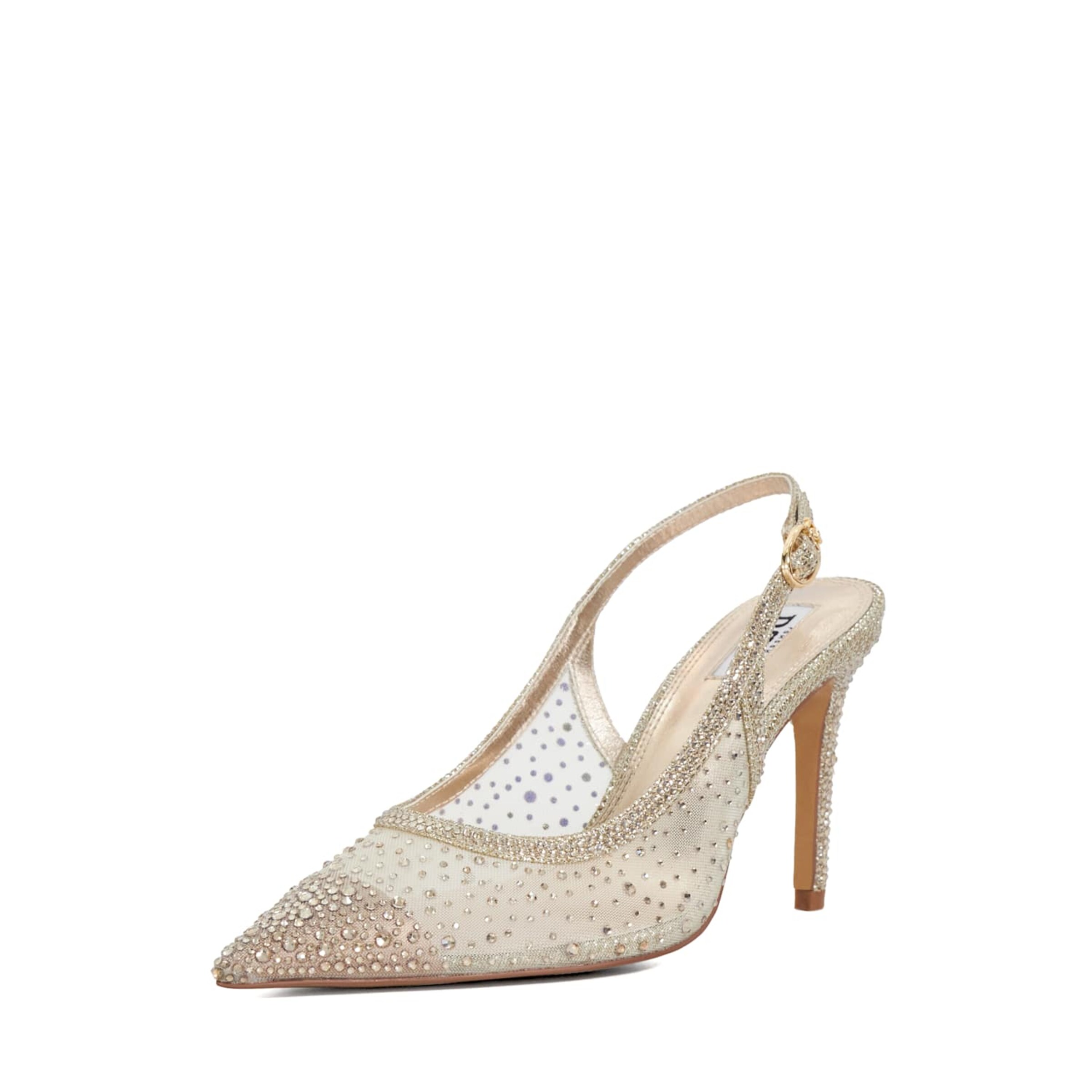 Escarpins à bride arrière Dune LONDON en or : devant