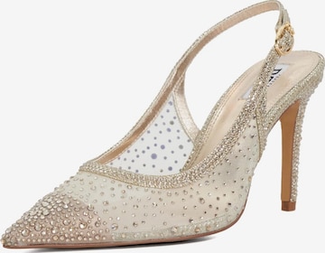 Escarpins à bride arrière Dune LONDON en or : devant