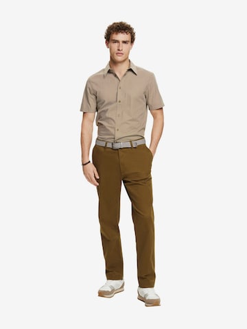 ESPRIT Regular fit Button Up Shirt in Brown