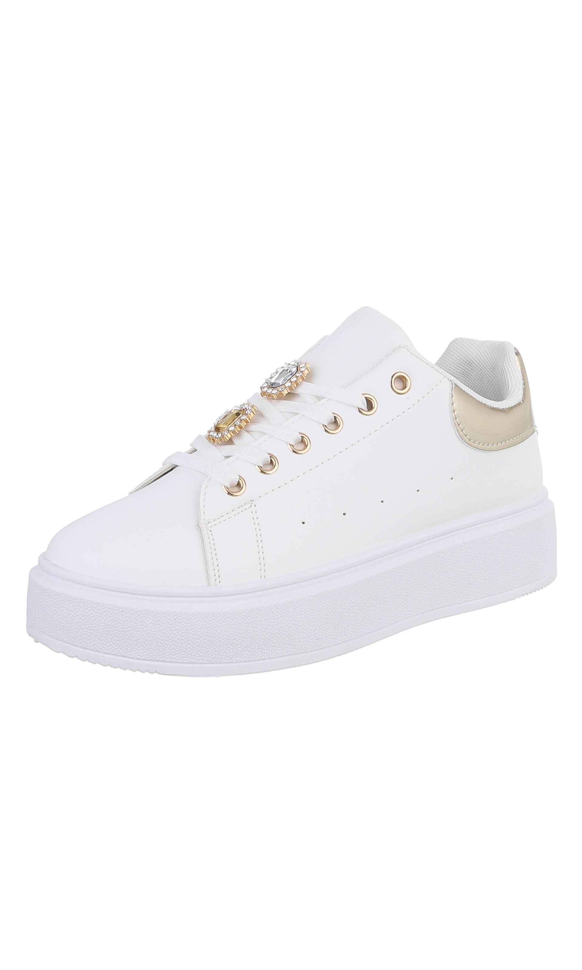 Ital-Design Sneaker in 36 in gold / weiß, Produktansicht