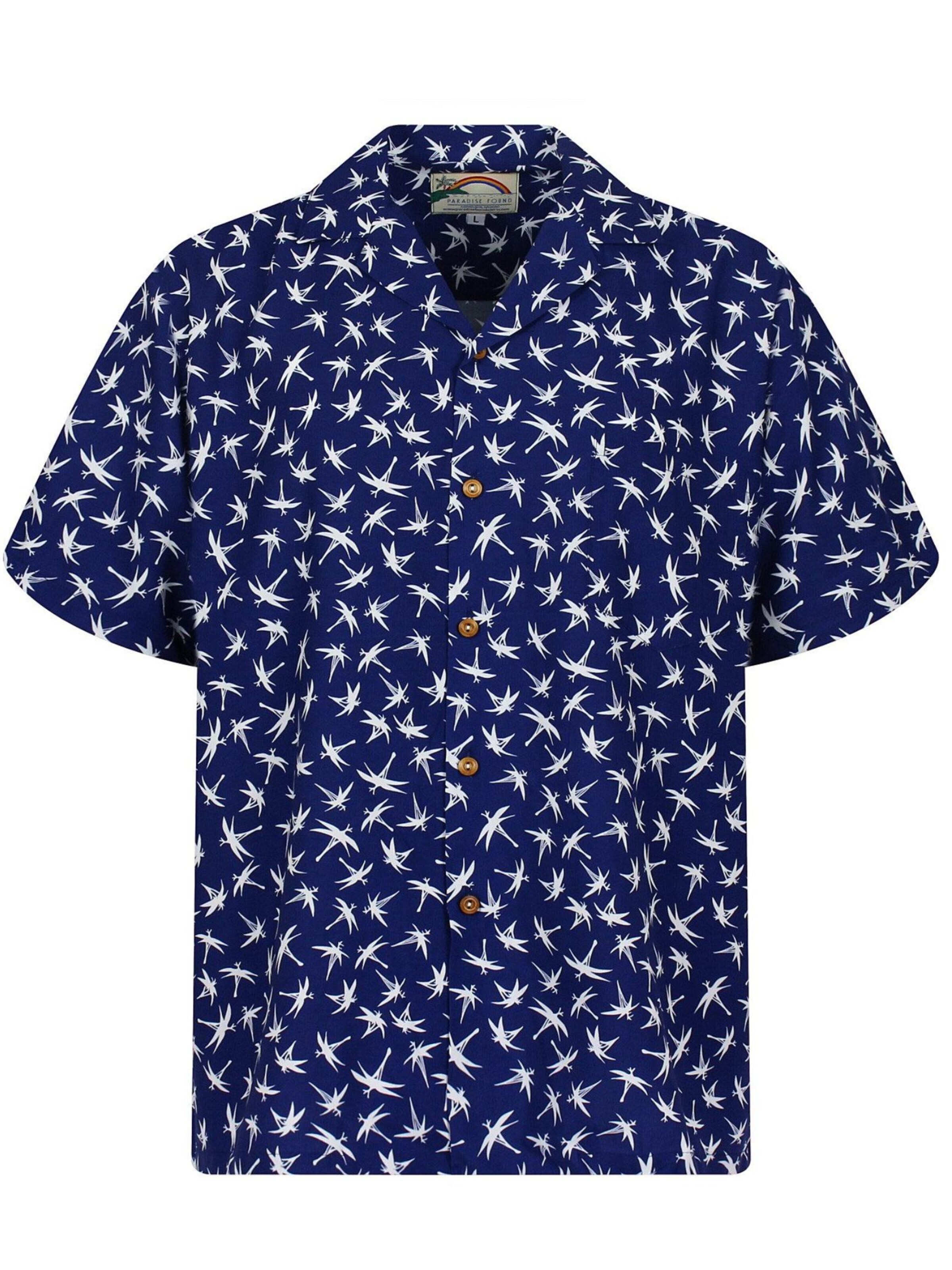 Paradise Found Hemd 'Tom Selleck Dragonfly'‌‌‌‌‌ in Blau: Vorderseite