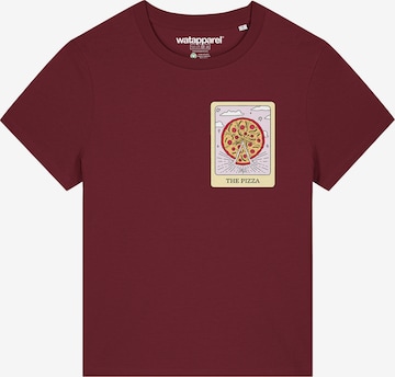 Maglietta 'Tarot The Pizza' di Watapparel in rosso: frontale