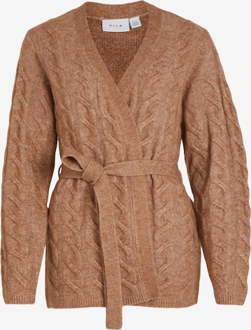 VILA Knit cardigan 'ELLA' in Brown: front