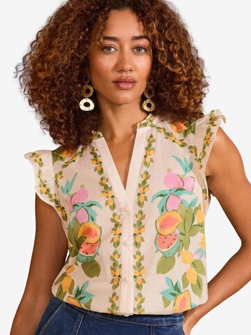 love & roses Bluse in Beige: Vorderseite