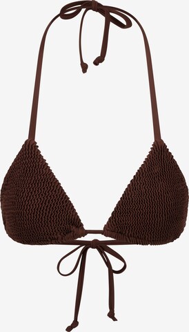 Moda Minx Bikini Top 'Scrunch Triangle' in Brown: front