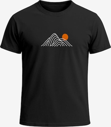 Neverless Shirt 'Lineart Berge' in Black: front