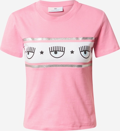 Tricou 'MAXILOGOMANIA' Chiara Ferragni pe roz / argintiu / alb, Vizualizare produs