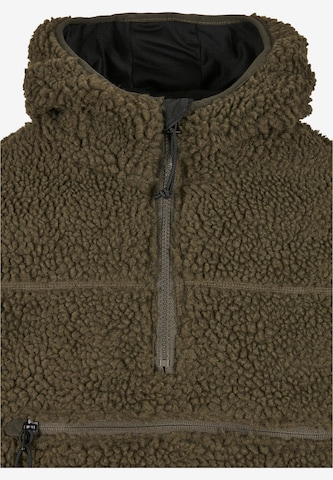 Brandit Fleece Jacket 'Teddyfleece Worker' in Green