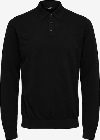 SELECTED HOMME Пуловер 'Berg' в черно: отпред