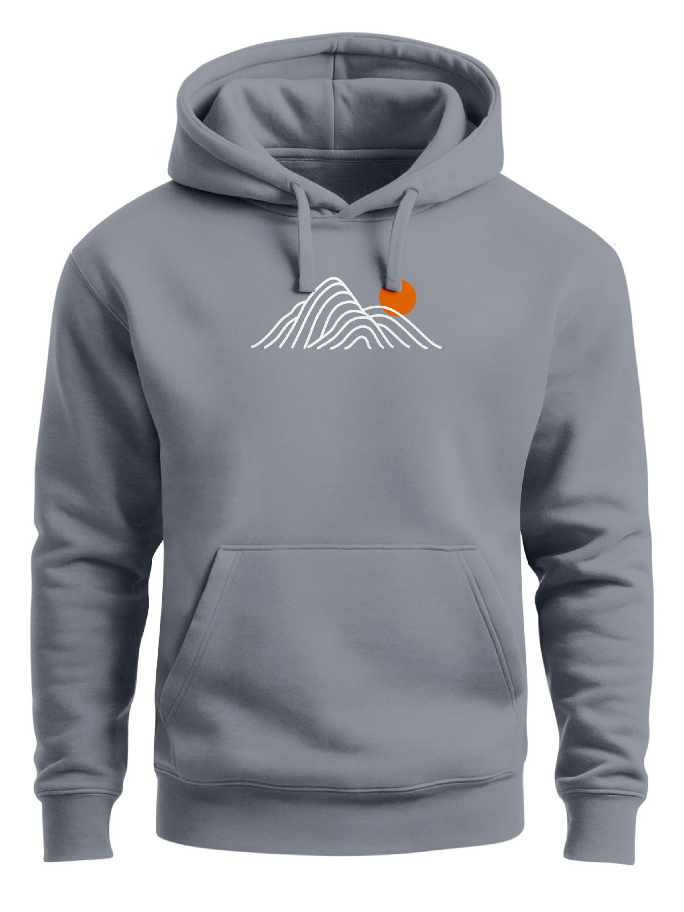 Neverless Sweatshirt 'Lineart Berge' in Grey: front