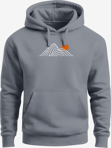 Neverless Sweatshirt 'Lineart Berge' in Grau: Vorderseite