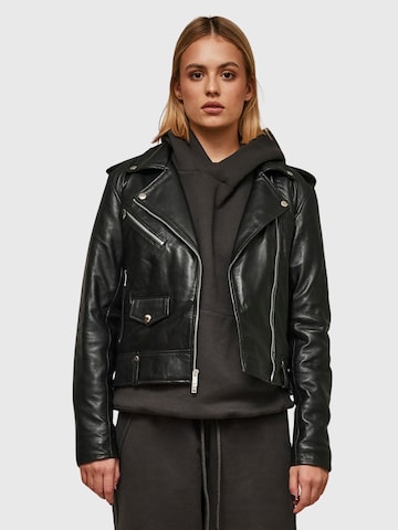 THE ODDS Between-season jacket 'Carbon Matte Leather Jacket Women/ LMTD Edition' in Black: front