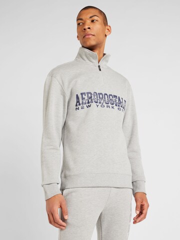 Sweat-shirt 'NEW YORK CITY' AÉROPOSTALE en gris : devant