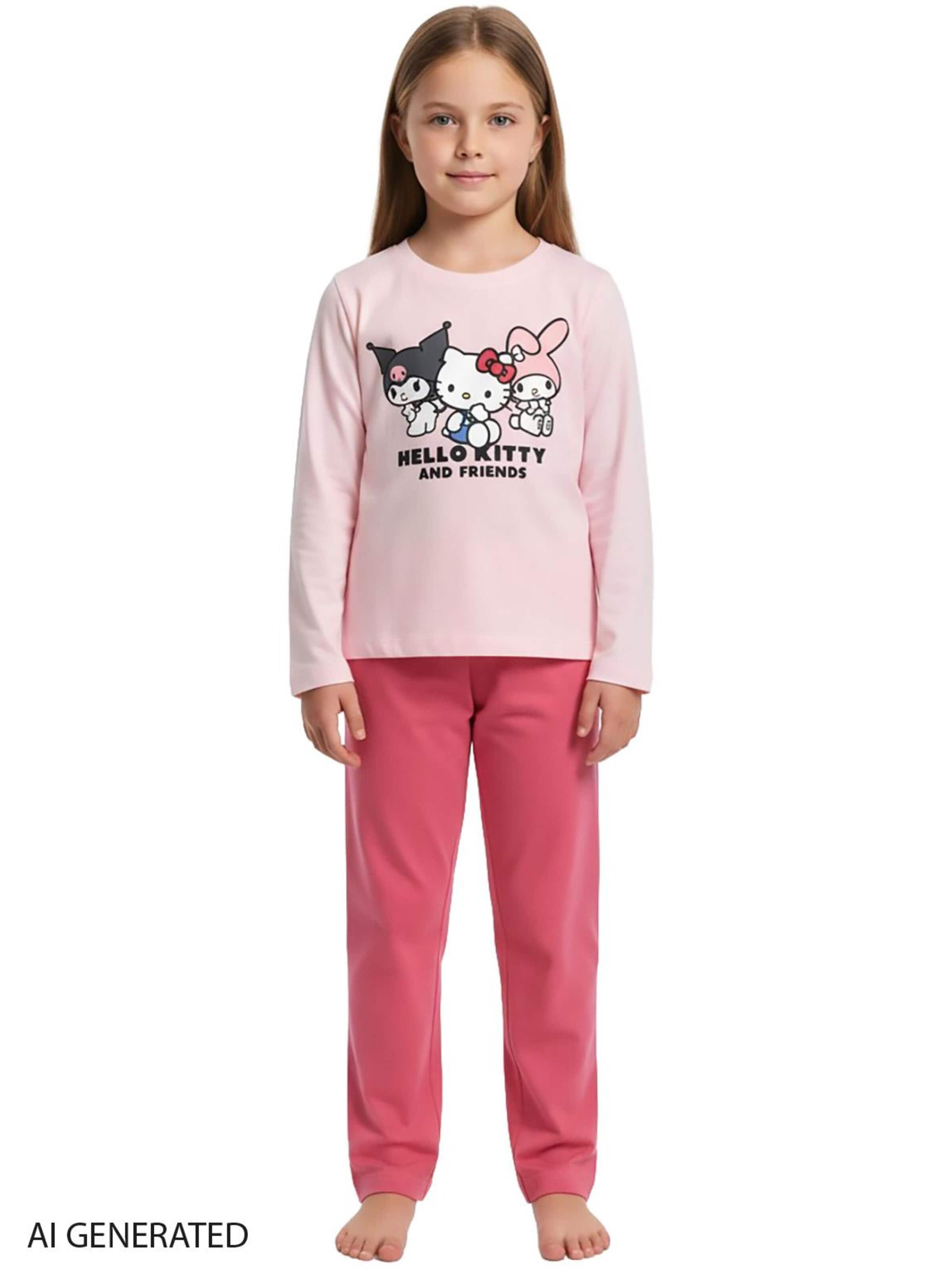 HELLO KITTY Pajamas 'Kuromi & My Melody' in Pink: front