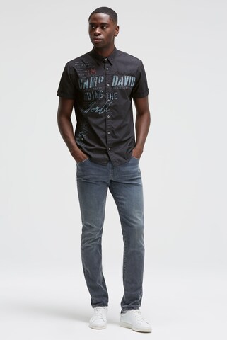 CAMP DAVID Regular fit Button Up Shirt in Black