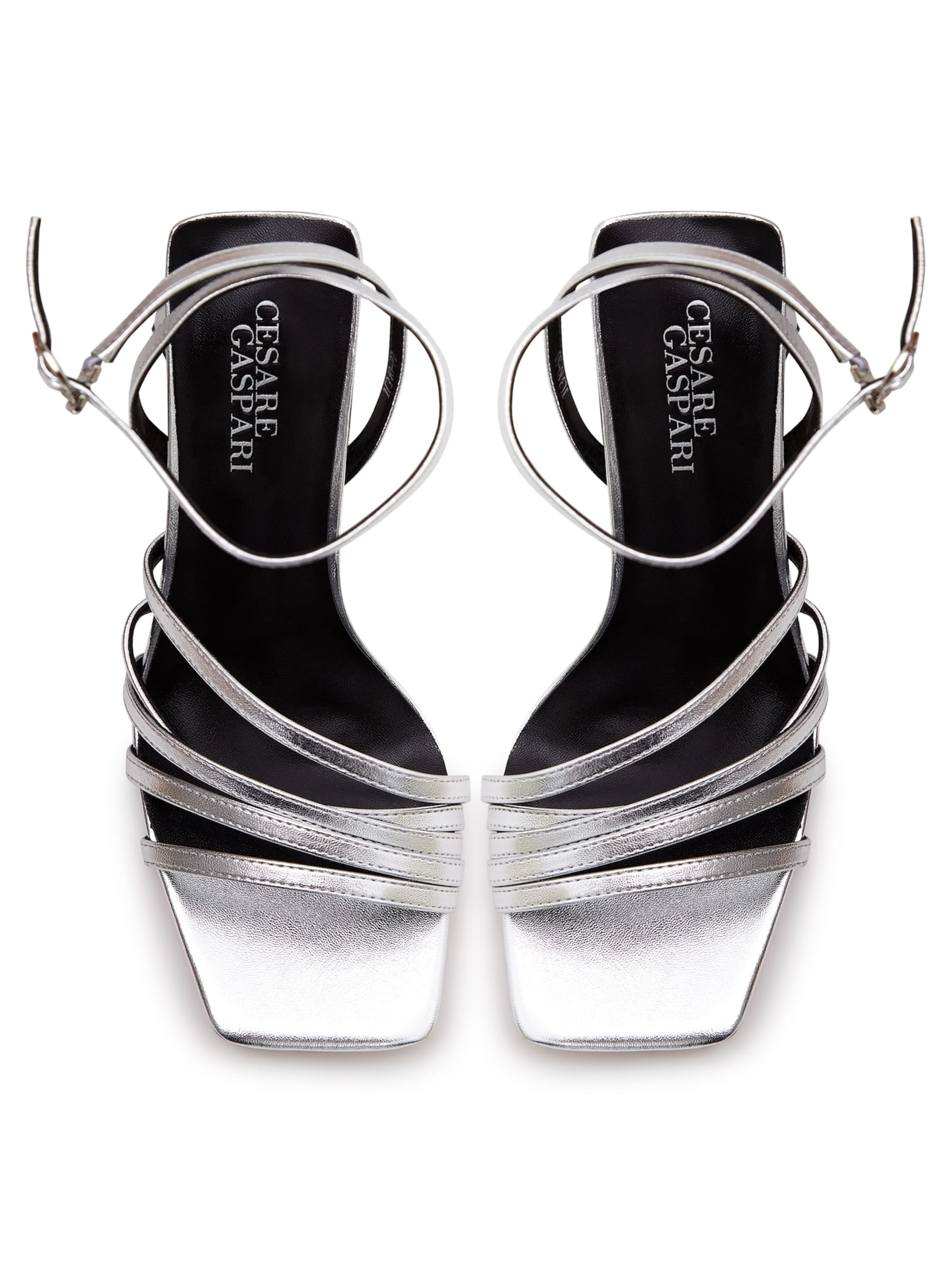 CESARE GASPARI Strap Sandals in Silver