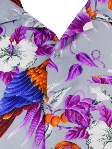 King Kameha Shirt 'Cherryparrot' in Grey