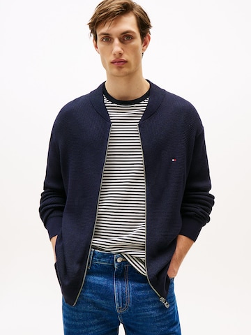 TOMMY HILFIGER Gebreid vest 'Baseball' in Blauw: voorkant