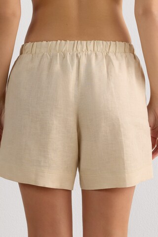 INTIMISSIMI Regular Pants 'The Pure Linen' in Beige
