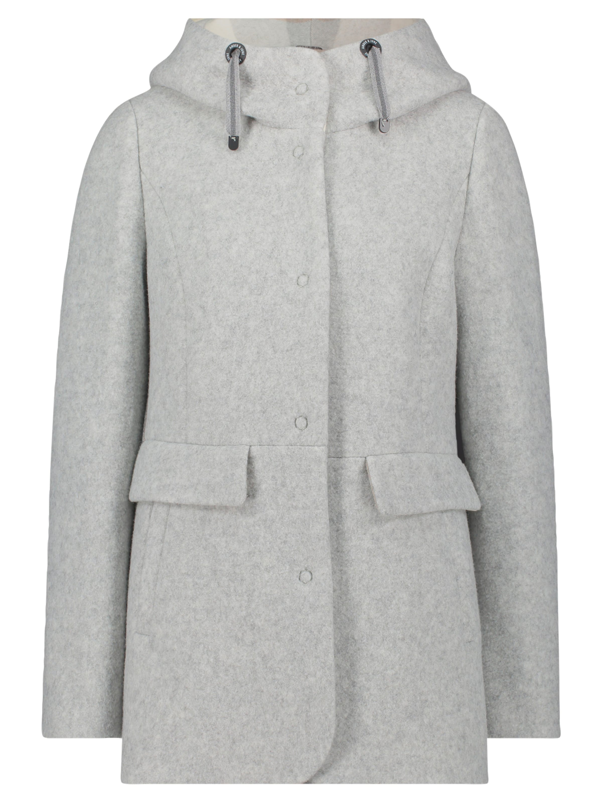 Amber & June Between-seasons coat in Grey: front