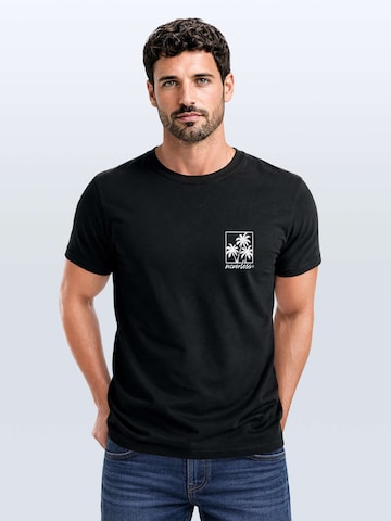 Neverless Shirt 'Logo Palmen' in Black: front