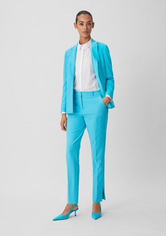 COMMA Slim fit Trousers with creases in Blue: front