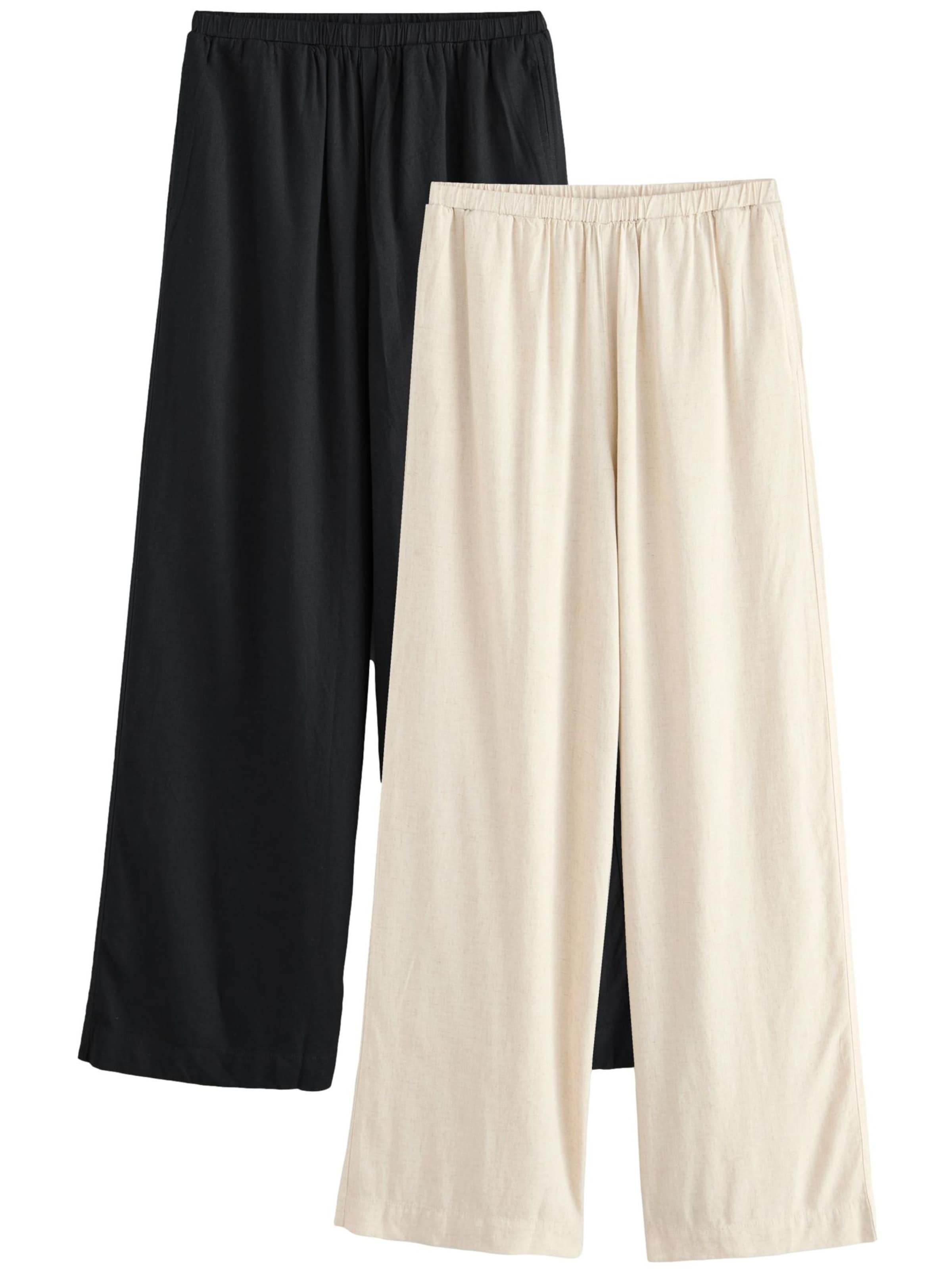 Next Широкий Штаны '2 Pack' в Бежевый: спереди