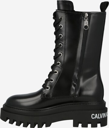 Calvin Klein JeansGležnjače na vezanje - crna boja
