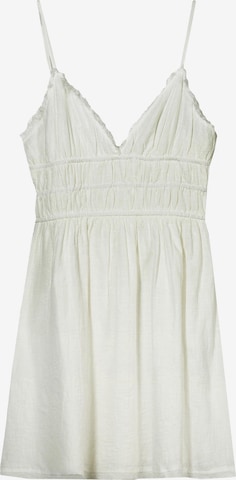 BershkaLjetna haljina - bijela boja: prednji dio